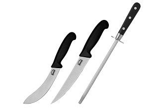 SBU-0230 Набор из 2 ножей "Samura Butcher" (66, 67) и мусата, ТЭП, AUS-8